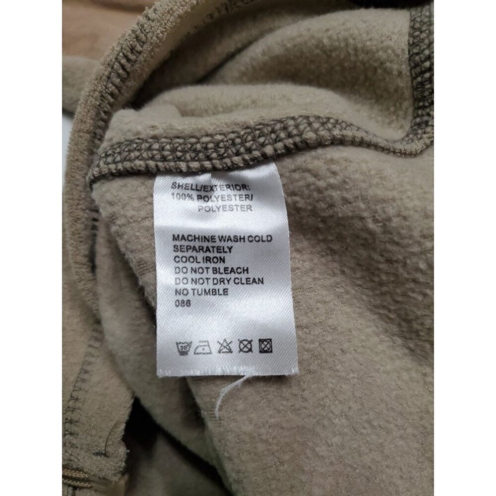 Kavu Fleece Jacket Mens Large Tan Full Zip Zip Chest Pocket Canvas Elbow Patches - Picture 10 of 11